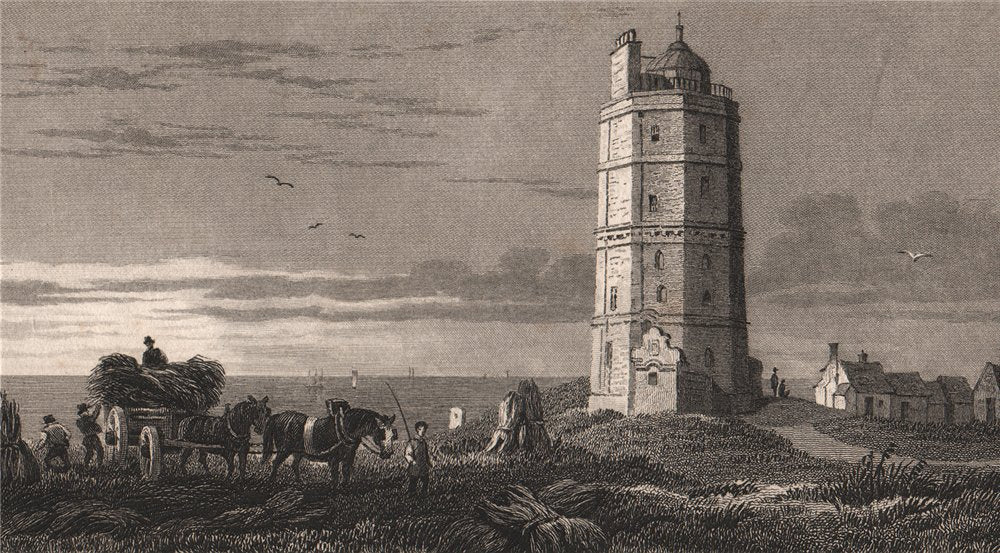 North Foreland lighthouse. Kent. GASTINEAU 1829 old antique print picture